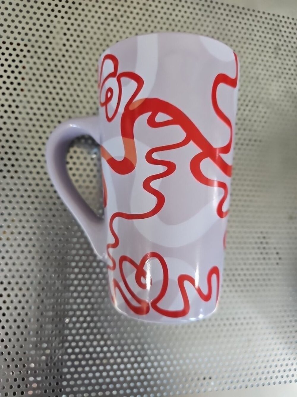 Starbucks Mermaid 2023 16 Oz Purple Red Ribbon Squiggles Coffee Latte Mug Cup - Picture 2 of 4